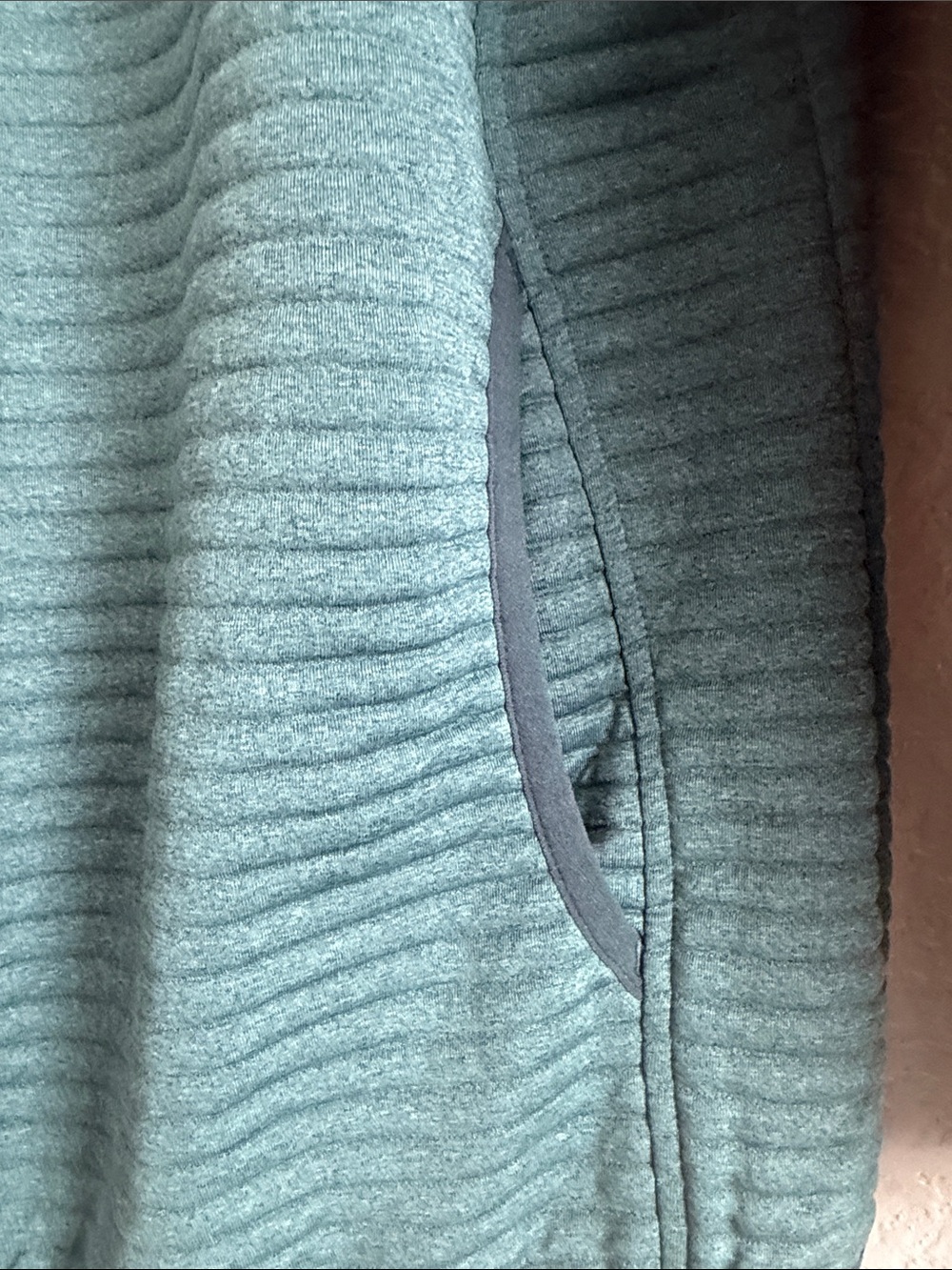 L.L. Bean Teal Ribbed Quarter-Snap Performance Pullover - Picture 6 of 8